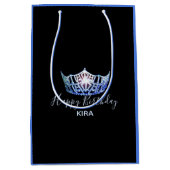 Miss America Blue Crown 2-Tone Gift Bag-Medium Medium Cadeauzakje (Voorkant)
