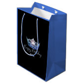 Miss America Blue Crown 2-Tone Gift Bag-Medium Medium Cadeauzakje (Achterkant Gekanteld)
