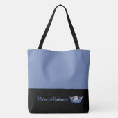 Miss America Blue Crown Canvas tas-Medium Blue Tote Bag (Achterkant)