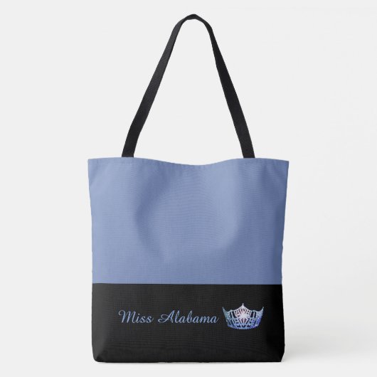 Miss America Blue Crown Canvas tas-Medium Blue Tote Bag (Achterkant)