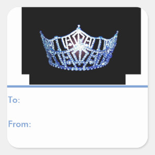Miss America Blue Crown Peel & Stick Gift Labels