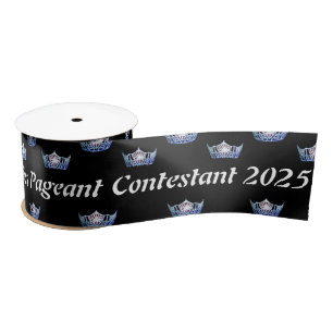 Miss America Blue Crown satijn lint