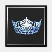 Miss America Blue Crown Square Magnet (Voorkant)