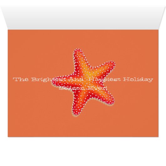 Miss America Christmas Kaart-Starfish Custom Name (Binenzijde Horizontaal (Onderkant))