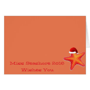 Miss America Christmas Kaart-Starfish Custom Name