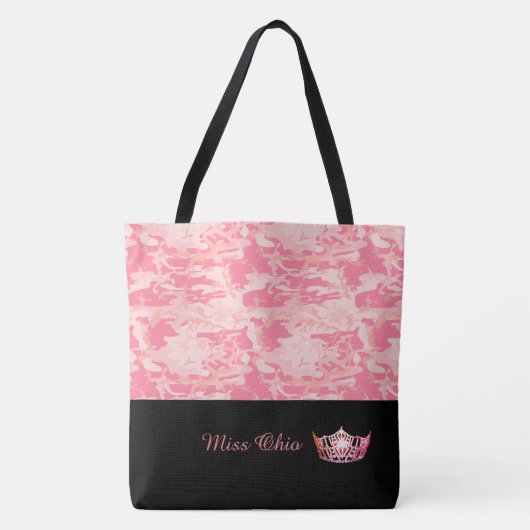 Miss America Coral  Kroon Tote Tas LRGE Roze Camo (Voorkant)