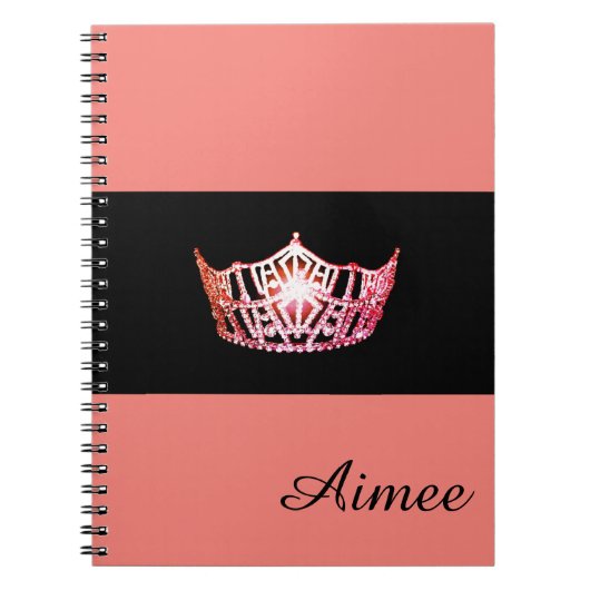Miss America Coral Pink Crown Notitieboek (Voorkant)