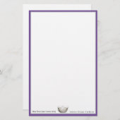 Miss America Crown & Custom Name Stationery Sheets Briefpapier (Voorkant / Achterkant)