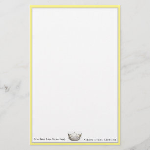 Miss America Crown & Custom Name Stationery Sheets Briefpapier
