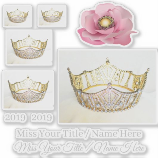 Miss America Crown Custom Stickers (Voorkant)