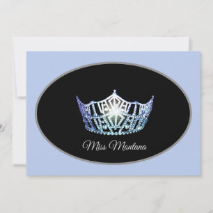Miss America Crown Flat Note Cards-Blue Notitiekaartje