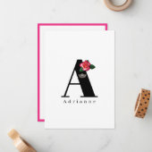 Miss America Crown Flat Note Cards-Roos Notitiekaartje (Voorkant / Achterkant in situ)