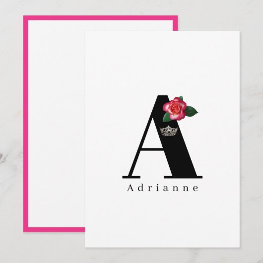 Miss America Crown Flat Note Cards-Roos Notitiekaartje (Voorkant / Achterkant)