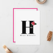 Miss America Crown Flat Note Cards-Roos Notitiekaartje (Voorkant / Achterkant in situ)