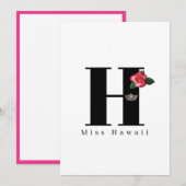 Miss America Crown Flat Note Cards-Roos Notitiekaartje (Voorkant / Achterkant)