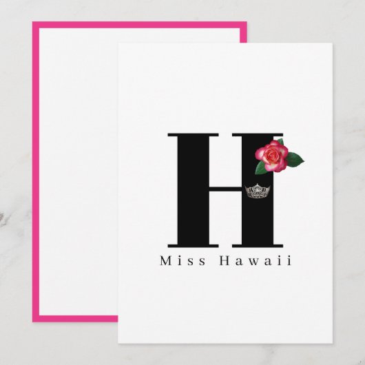 Miss America Crown Flat Note Cards-Roos Notitiekaartje (Voorkant / Achterkant)