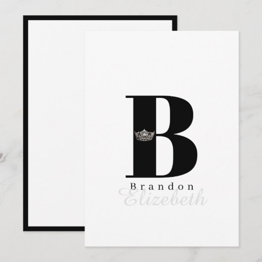 Miss America Crown Flat Note Cards-Sky Black Notitiekaartje (Voorkant / Achterkant)