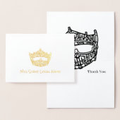 Miss America Crown Gold Foil Thank You Card Folie Kaarten (Display)