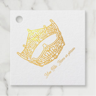 Miss America Crown Gold Folie Bedankjes Labels