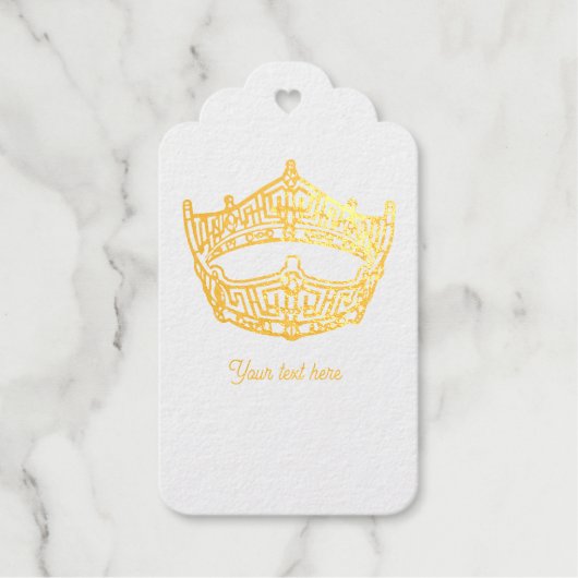 Miss America Crown Gold Folie Cadeaulabels (Voorkant)