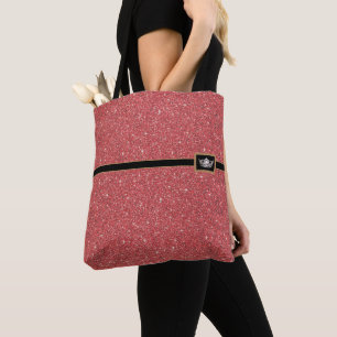 Miss America Crown Pageant Faux Glitter Canvas tas