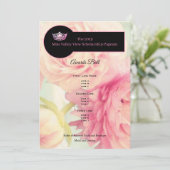 Miss America Crown Peonies Awards Ball-programma Kaart (Staand voorkant)