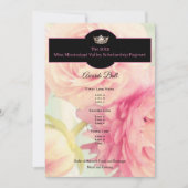 Miss America Crown Peonies Awards Ball-programma Kaart (Voorkant)