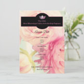 Miss America Crown Peonies Awards Ball-programma Kaart (Staand voorkant)
