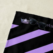 Miss America Custom Stripe Lila Crown Strandlaken (In situ)