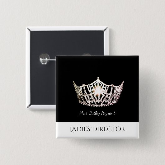 Miss America Dames Director Custom Button Pin (Voorkant /achterkant)