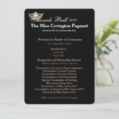 Miss America Gold Crown 2 Awards Ball Program Kaar Programmakaart (Staand voorkant)