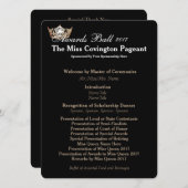 Miss America Gold Crown 2 Awards Ball Program Kaar Programmakaart (Voorkant / Achterkant)