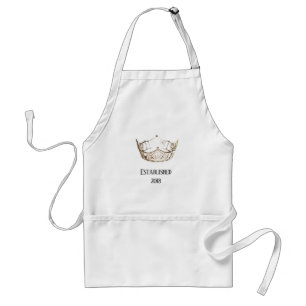 Miss America Gold Crown Apron Date Standaard Schort