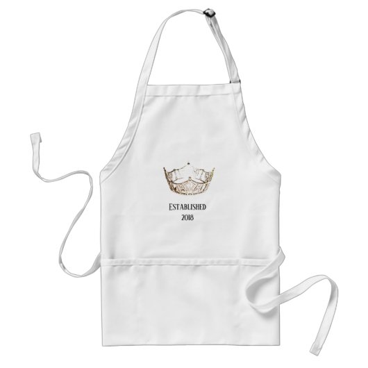 Miss America Gold Crown Apron Date Standaard Schort (Voorkant)