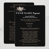 Miss America Gold Crown Awards Bal Programma Kaart (Voorkant / Achterkant)