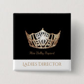 Miss America Gold Crown Custom Button Pin (Voorkant)