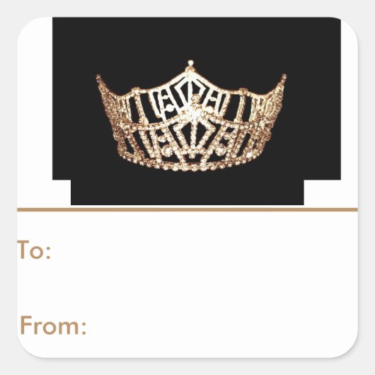 Miss America Gold Crown Peel & Stick Gift Labels (Voorkant)