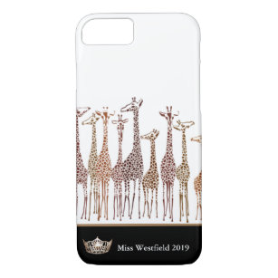 Miss America Gold Crown Phone Case-Giraffes iPhone 8/7 Hoesje