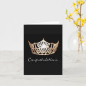 Miss America Gold Crown Wenskaart-Congrats Kaart (Gele Bloem)