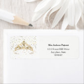 Miss America Gold Tiara Stars Crown Adresetiketten Etiket (Insitu)