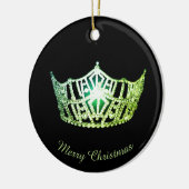 Miss America Groene Kroon Ronde Ornament (Links)