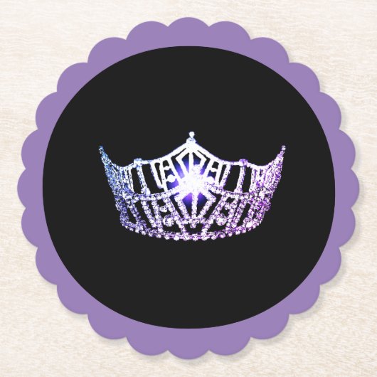 Miss America Lavender Crown Sclpd Paper Onderzette Kartonnen Onderzetters (Voorkant)