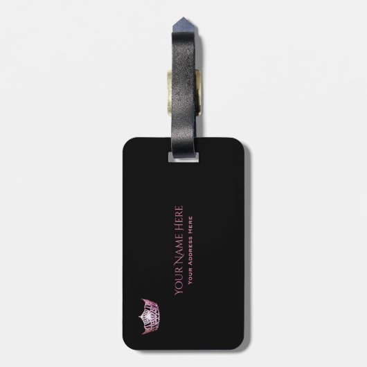Miss America Light Pink Crown Bagagelabel (Achterkant verticaal)