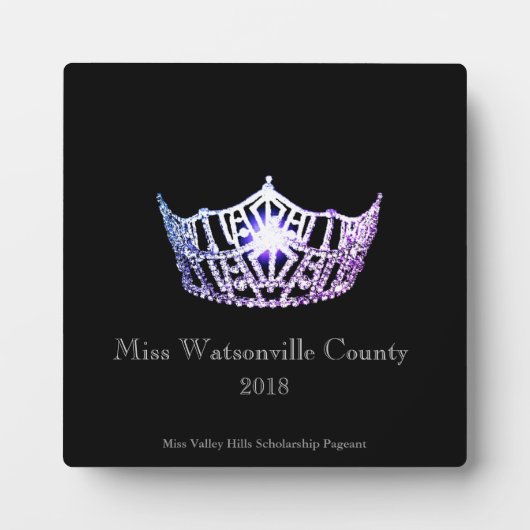 Miss America Lila Crown Titleholder Plaque Fotoplaat (Voorkant)