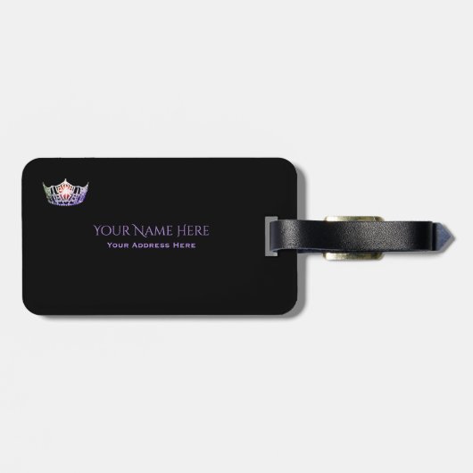 Miss America Multi Silver Crown Bagagelabel (Achterkant horizontaal)
