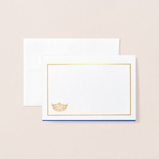 Miss America Name Place Card Gold Foiled Crown Folie Kaarten (Voorkant met envelop)