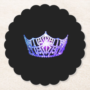 Miss America Paarse Crown Sclpd Paper Onderzetters
