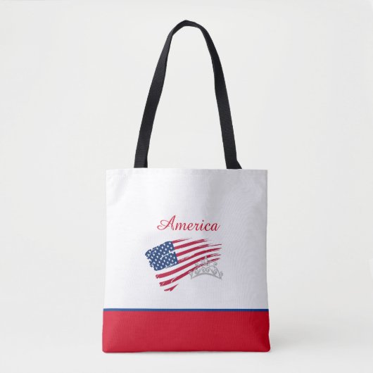 Miss America Pageant Silver Crown Canvas tas-Flag Tote Bag (Voorkant)
