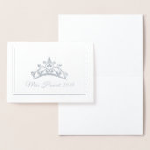 Miss America Pageant Silver Foil Tiara Note Card Folie Kaarten (Display)