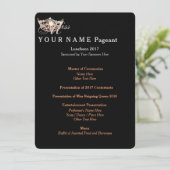 Miss America Peach Crown Dubbele kant Luncheon Kaa Menu (Staand voorkant)